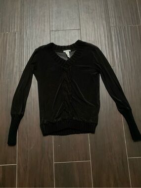 Alberto Makali Black V-Neck Cable Knit Sweater